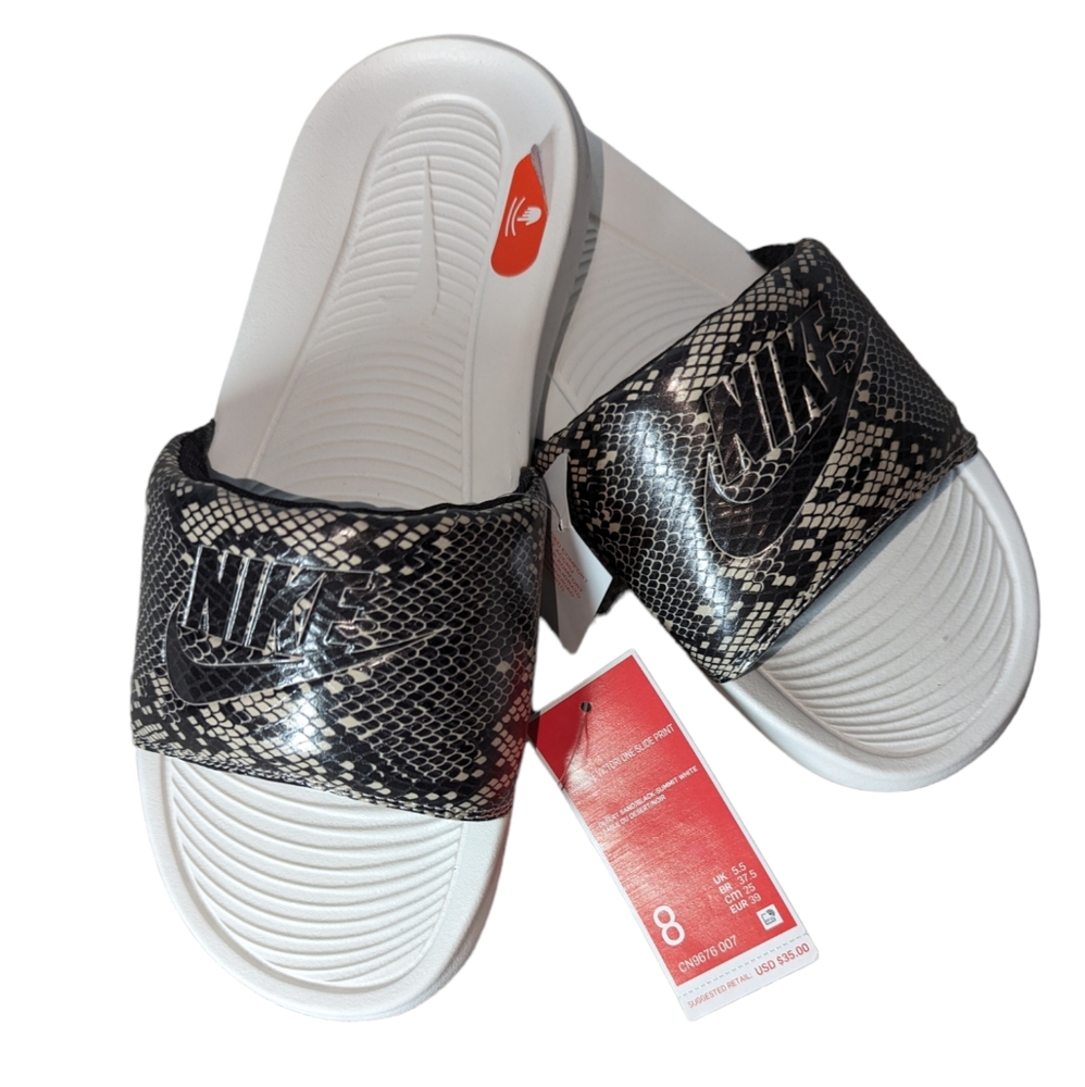 NEW Nike Victori One Snake Print Slide Sandals CN9676-007 Desert Sand Size 8